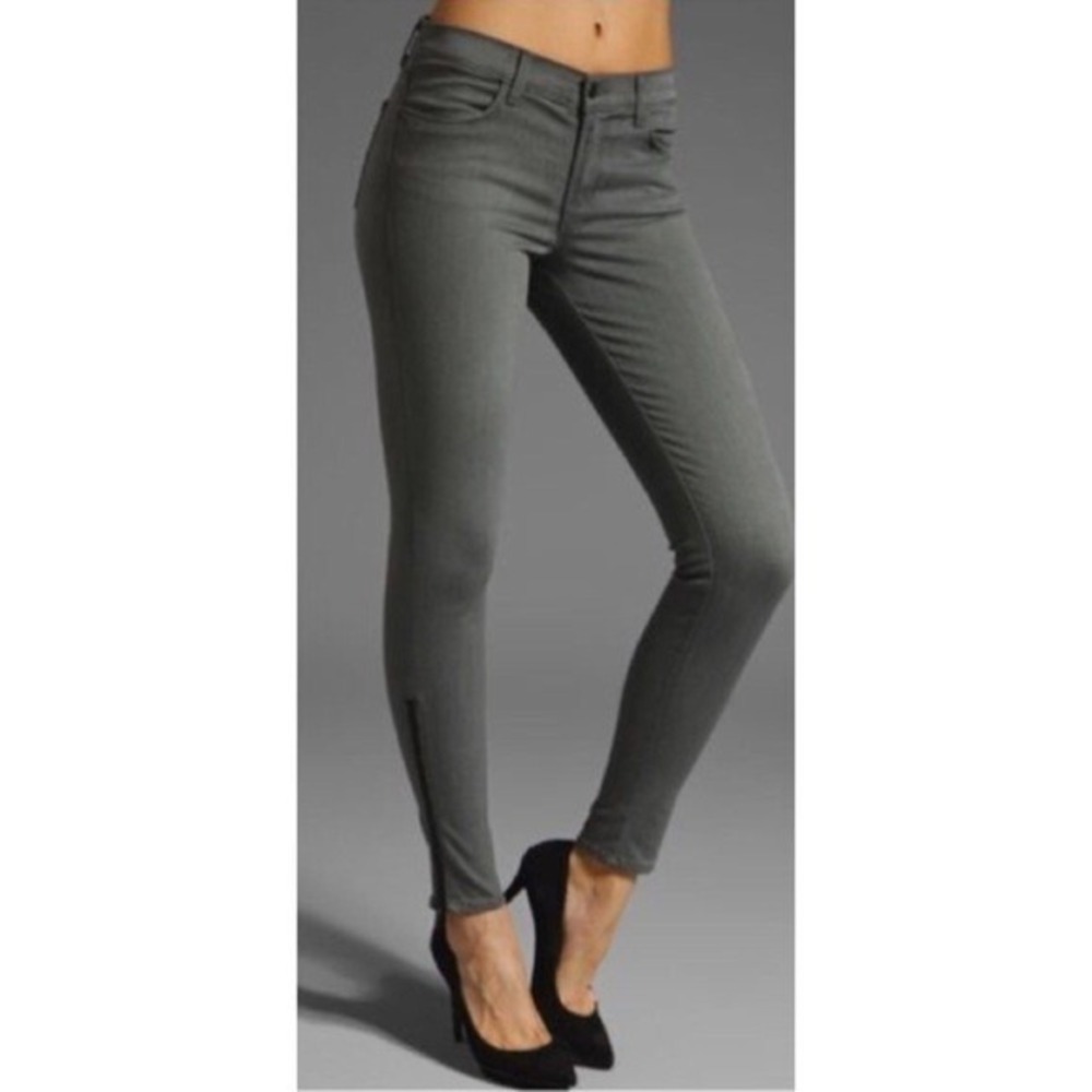 J Brand Power Stretch Zip Legging in Gotham Gray Skinny Leg Size‎ 26 Denim Jeans